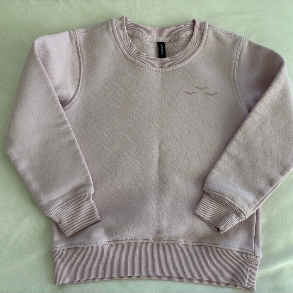 Girls Crewneck Sweater in Light Pink